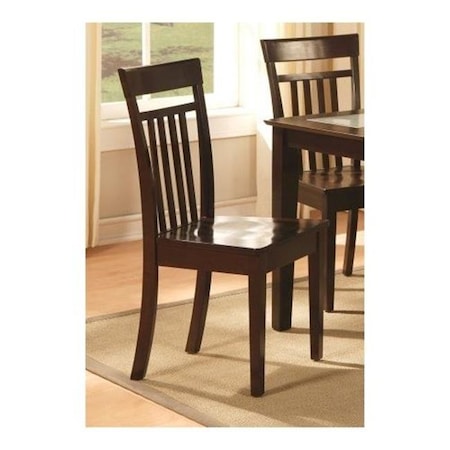 East West Furniture East West EWCDC-CAP-W Capri slat back Chair with wood Seat; Cappuccino - Pack of 2 CAC-CAP-W